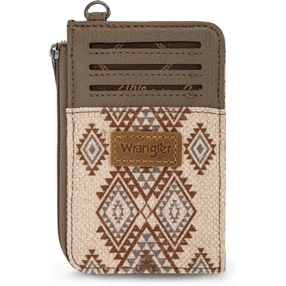 imageMontana West Wrangler Cow Print Wallets for Women Boho Western Card Holder WG133W005TNAztec Coffee