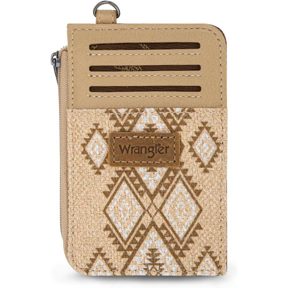 imageMontana West Wrangler Cow Print Wallets for Women Boho Western Card Holder WG133W005TNAztec Khaki