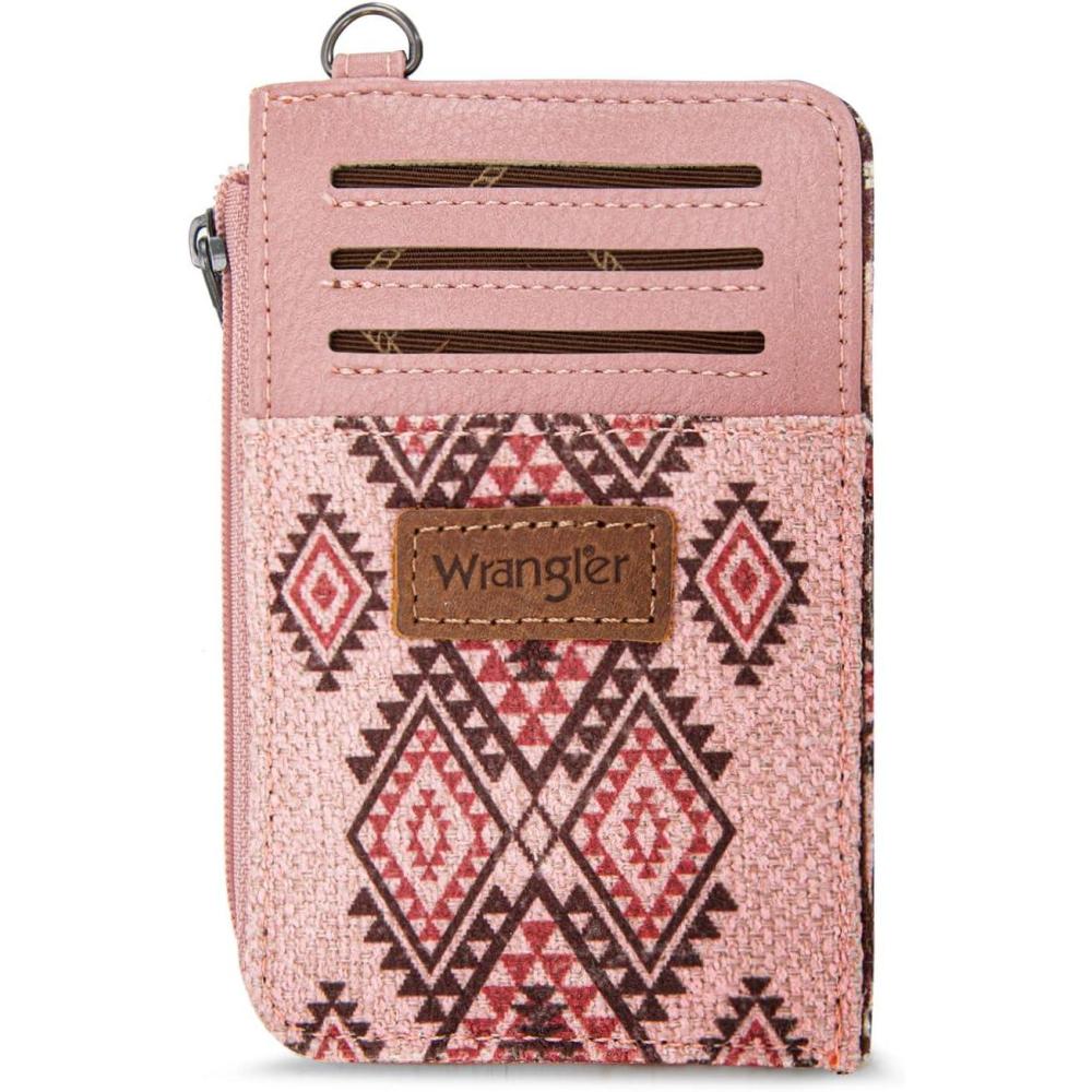 imageMontana West Wrangler Cow Print Wallets for Women Boho Western Card Holder WG133W005TNAztec Pink