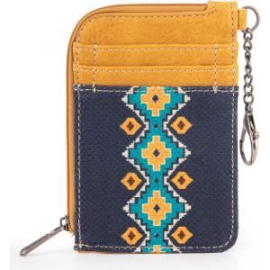 Montana West Wrangler Cow Print Wallets for Women Boho Western Card Holder WG133-W005TN(Angel Diamond Mustyellow)