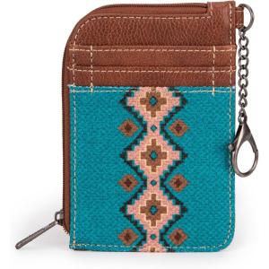 Montana West Wrangler Cow Print Wallets for Women Boho Western Card Holder WG133-W005TN(Angel Diamond Turquoise)