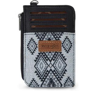 Montana West Wrangler Cow Print Wallets for Women Boho Western Card Holder WG133-W005TN(Aztec Black)