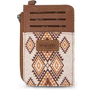 Montana West Wrangler Cow Print Wallets for Women Boho Western Card Holder WG133-W005TN(Aztec Brown)