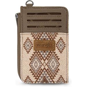 Montana West Wrangler Cow Print Wallets for Women Boho Western Card Holder WG133-W005TN(Aztec Coffee)