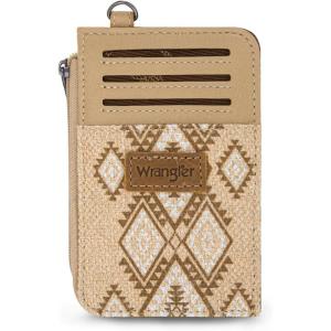 Montana West Wrangler Cow Print Wallets for Women Boho Western Card Holder WG133-W005TN(Aztec Khaki)