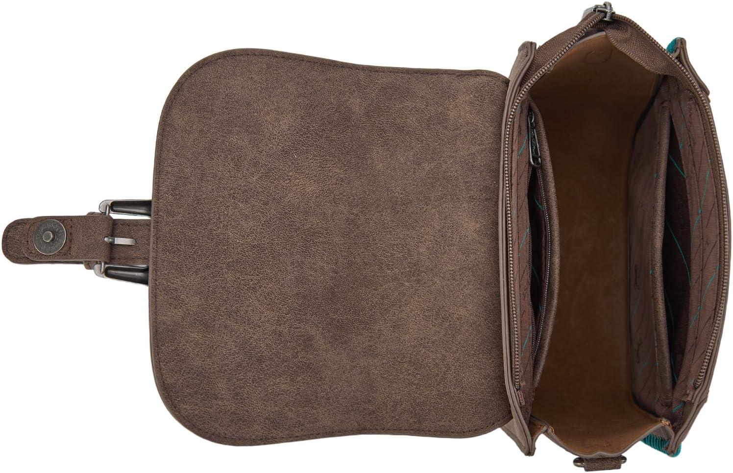 imageMontana West Whipstitch Flap Crossbody Bag for Women Designer Saddle BagCoffee