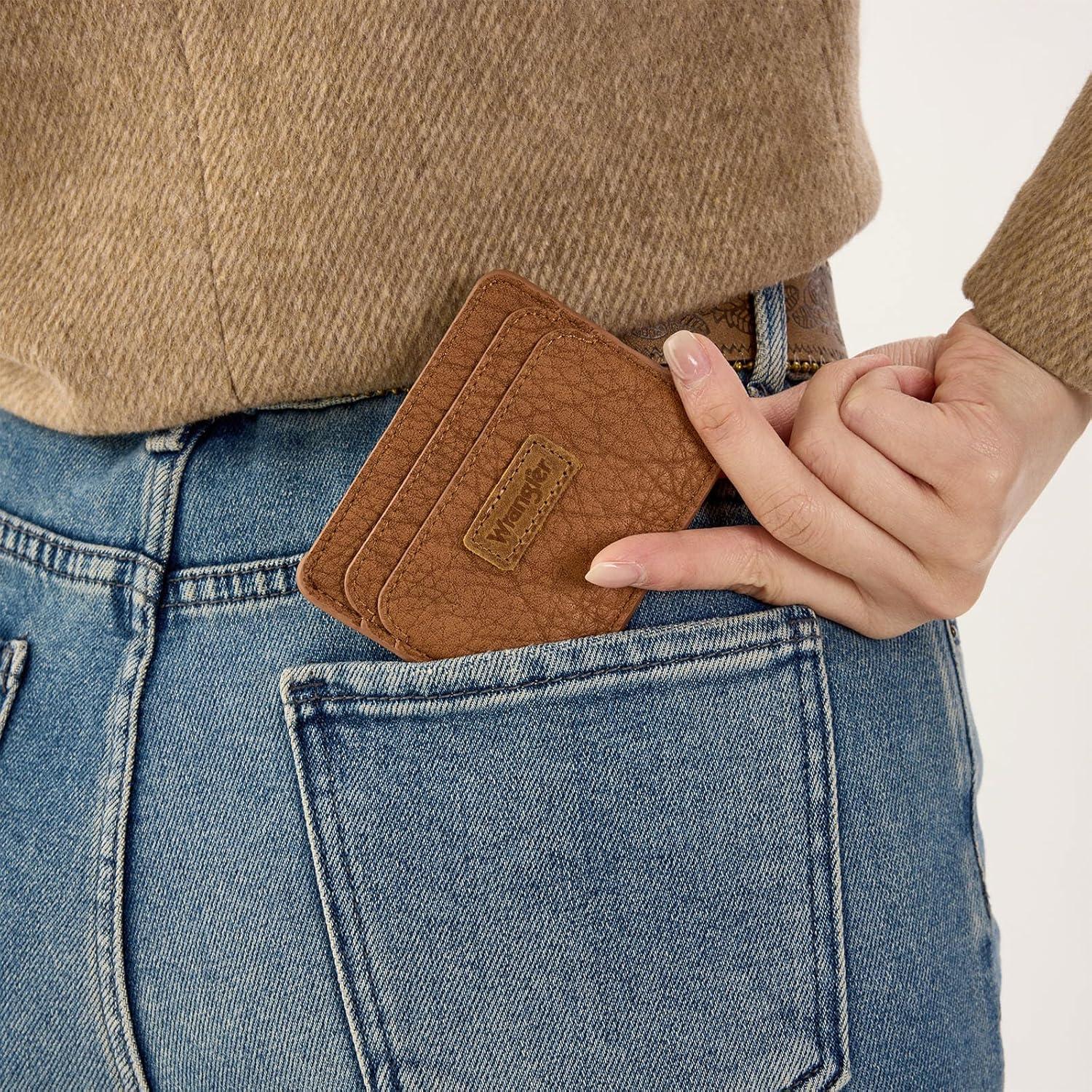 imageMontana West Wrangler Credit Card Holder for Women Wallet Card Case Small Ladies Female Pocket WalletBrown