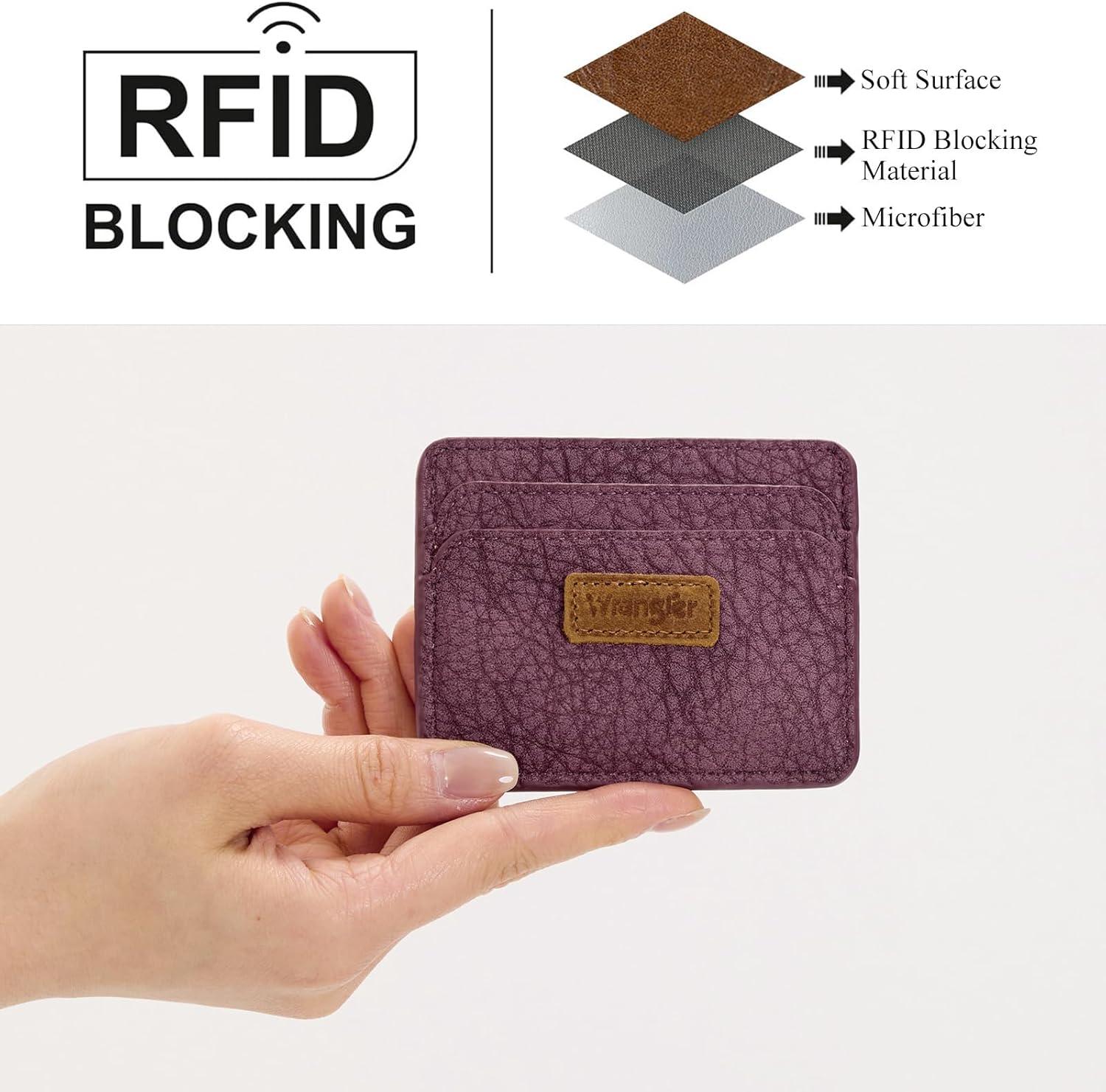 imageMontana West Wrangler Credit Card Holder for Women Wallet Card Case Small Ladies Female Pocket WalletDark Purple