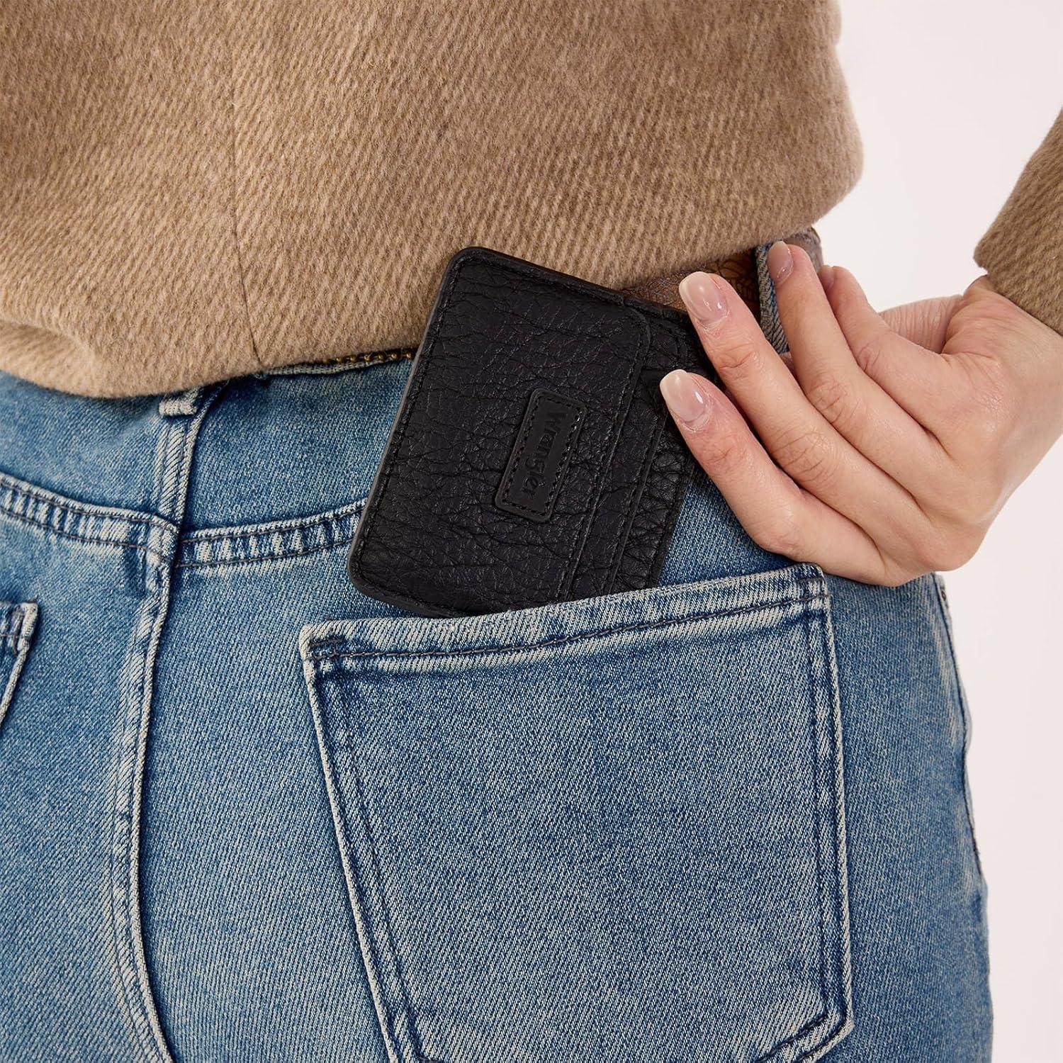 imageMontana West Wrangler Credit Card Holder for Women Wallet Card Case Small Ladies Female Pocket WalletJet Black