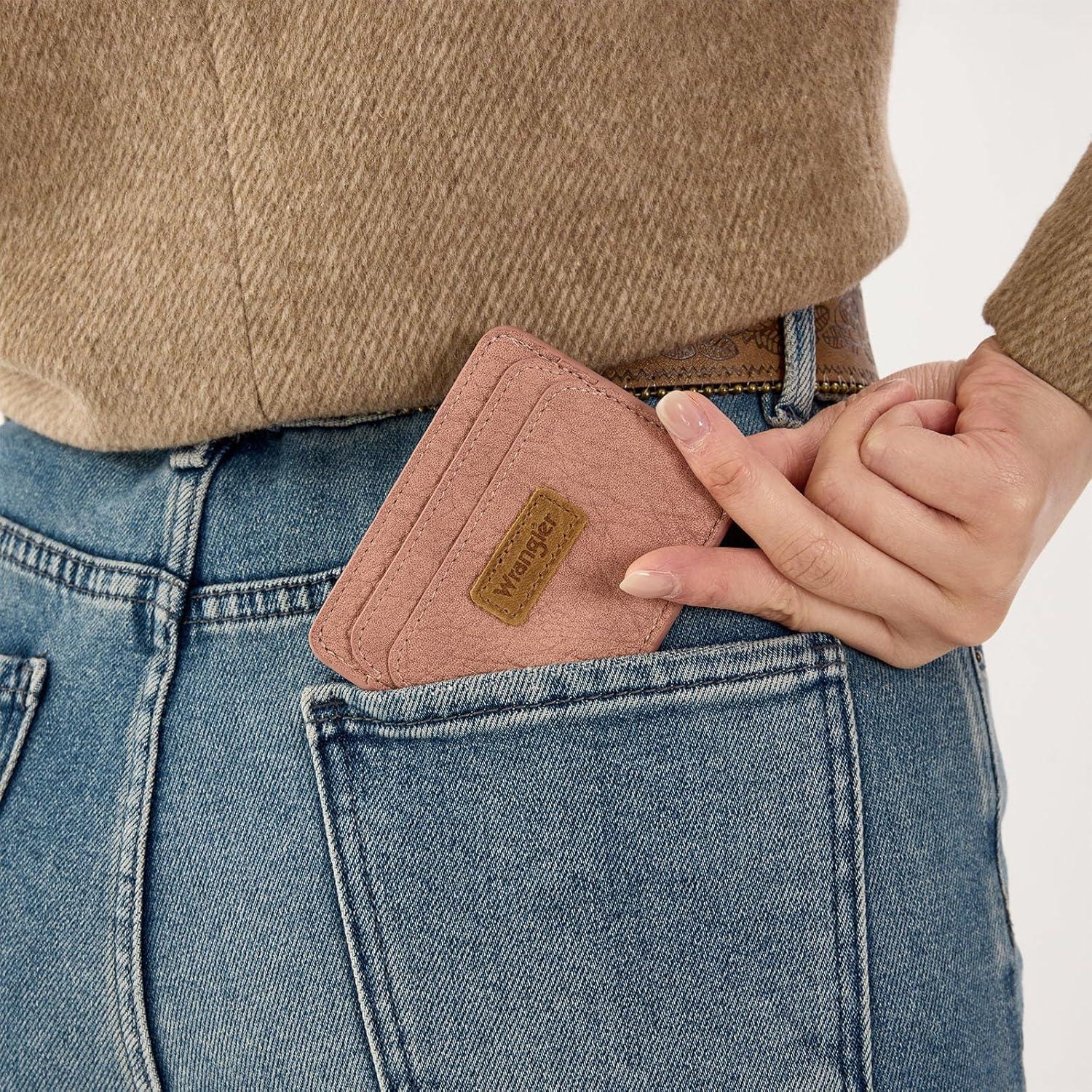 imageMontana West Wrangler Credit Card Holder for Women Wallet Card Case Small Ladies Female Pocket WalletPink