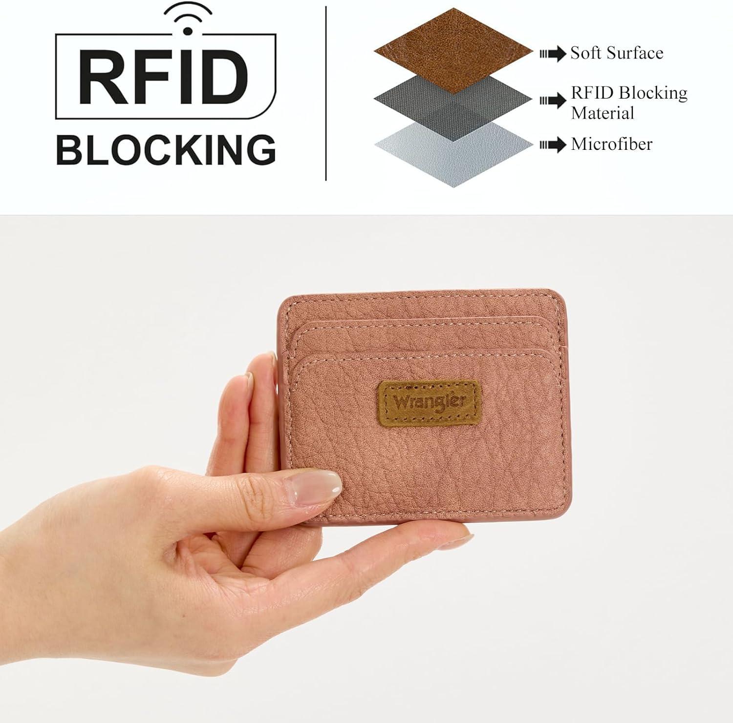 imageMontana West Wrangler Credit Card Holder for Women Wallet Card Case Small Ladies Female Pocket WalletPink