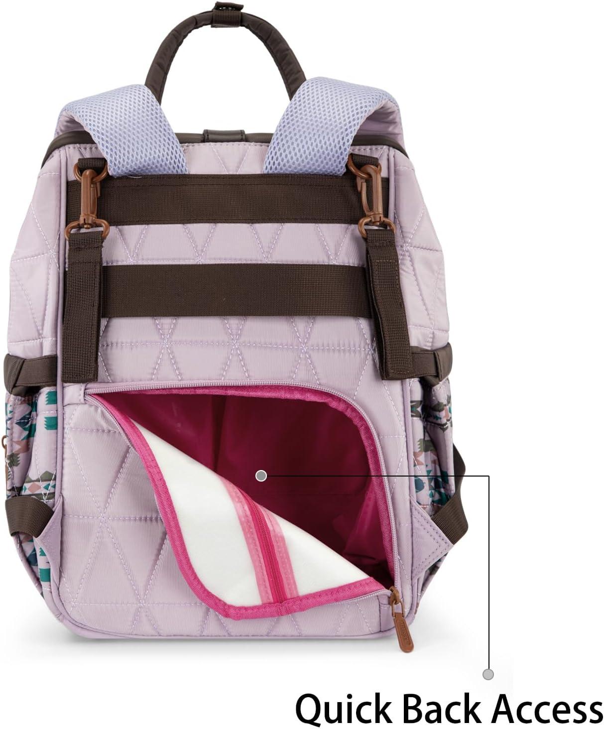 imageMontana West Wrangler Diaper Bag Backpack Baby Essentials Bag Quilted Travel Backpacks with Insulated Pockets Portable Changing Pad Stroller Straps Pacifier CaseAztec Purple