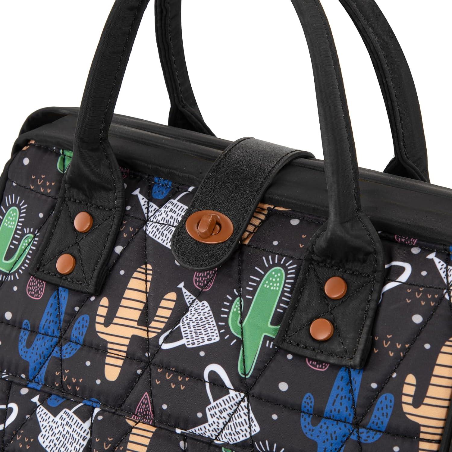 imageMontana West Wrangler Diaper Bag Backpack Baby Essentials Bag Quilted Travel Backpacks with Insulated Pockets Portable Changing Pad Stroller Straps Pacifier CaseBlack Cacti
