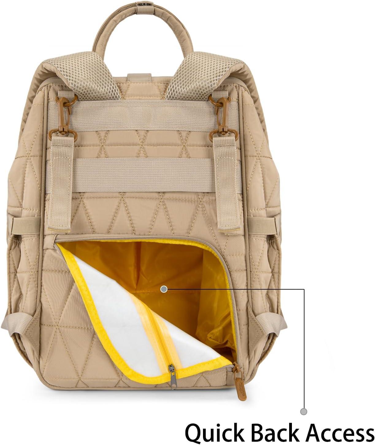 imageMontana West Wrangler Diaper Bag Backpack Baby Essentials Bag Quilted Travel Backpacks with Insulated Pockets Portable Changing Pad Stroller Straps Pacifier CaseKhaki