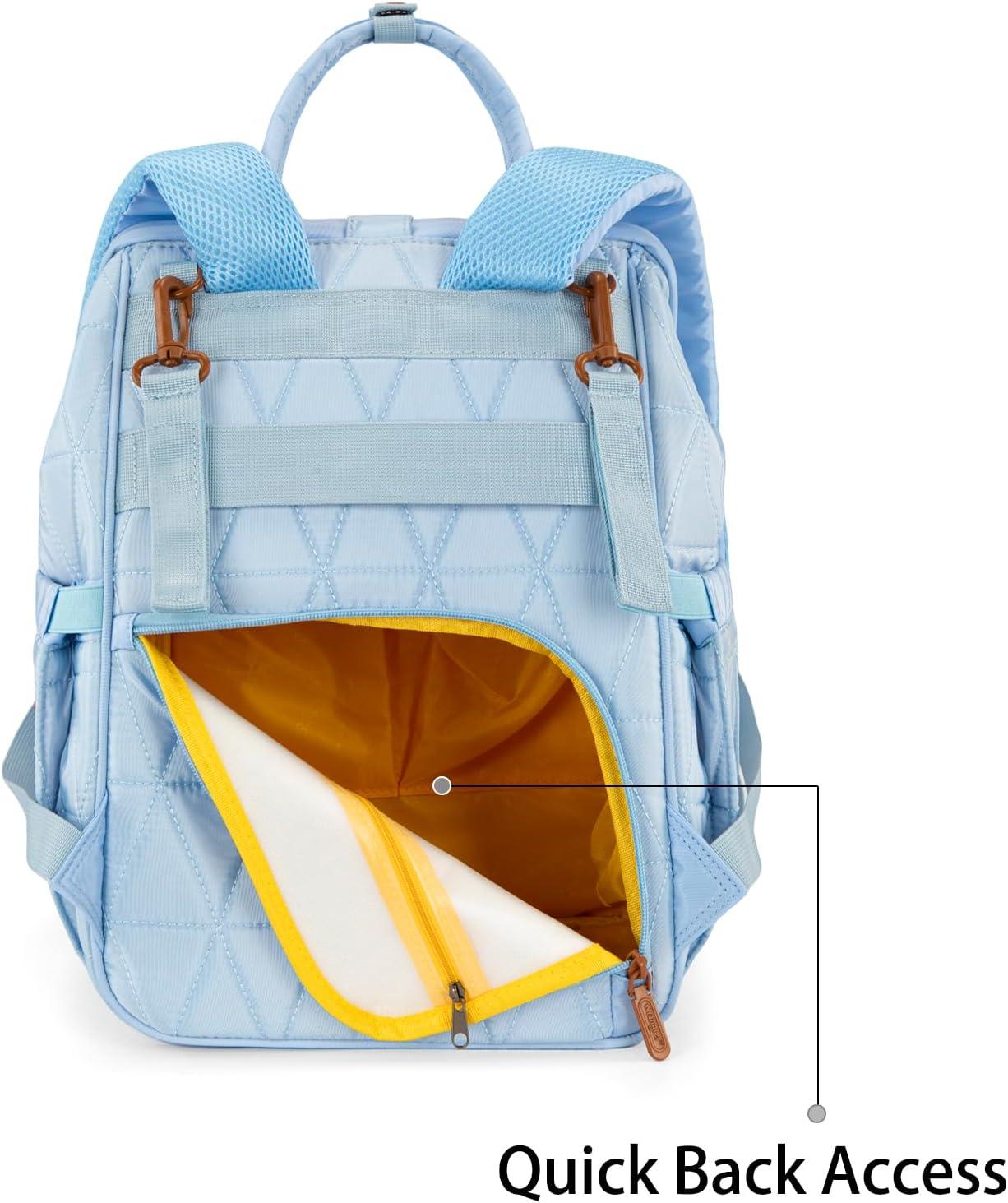 imageMontana West Wrangler Diaper Bag Backpack Baby Essentials Bag Quilted Travel Backpacks with Insulated Pockets Portable Changing Pad Stroller Straps Pacifier CaseBlue