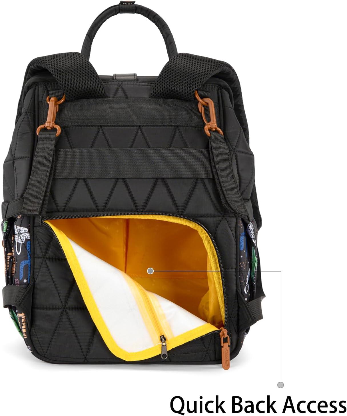 imageMontana West Wrangler Diaper Bag Backpack Baby Essentials Bag Quilted Travel Backpacks with Insulated Pockets Portable Changing Pad Stroller Straps Pacifier CaseBlack Cacti