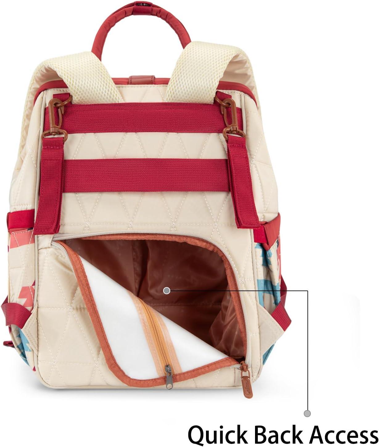 imageMontana West Wrangler Diaper Bag Backpack Baby Essentials Bag Quilted Travel Backpacks with Insulated Pockets Portable Changing Pad Stroller Straps Pacifier CaseAztec Pink