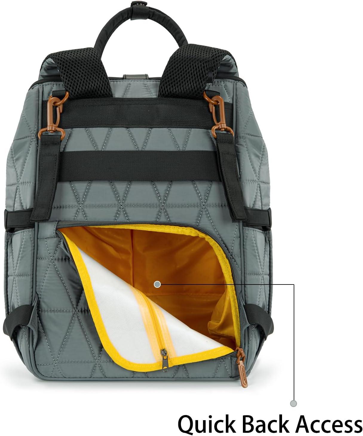 imageMontana West Wrangler Diaper Bag Backpack Baby Essentials Bag Quilted Travel Backpacks with Insulated Pockets Portable Changing Pad Stroller Straps Pacifier CaseGrey