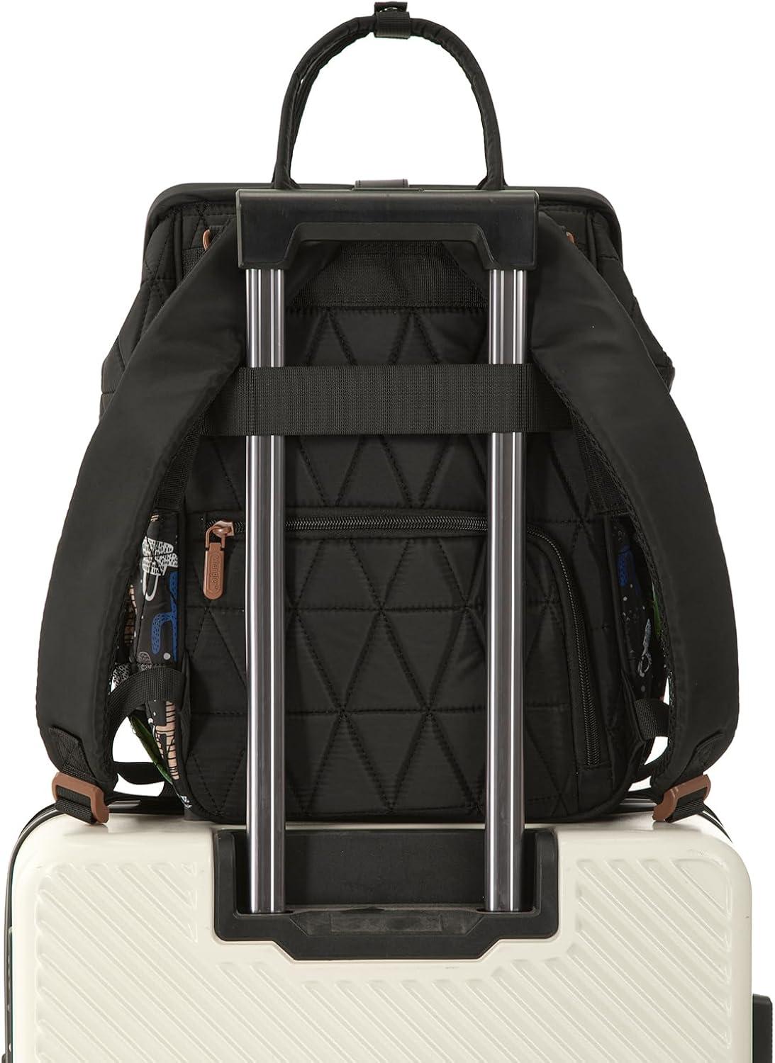 imageMontana West Wrangler Diaper Bag Backpack Baby Essentials Bag Quilted Travel Backpacks with Insulated Pockets Portable Changing Pad Stroller Straps Pacifier CaseBlack Cacti