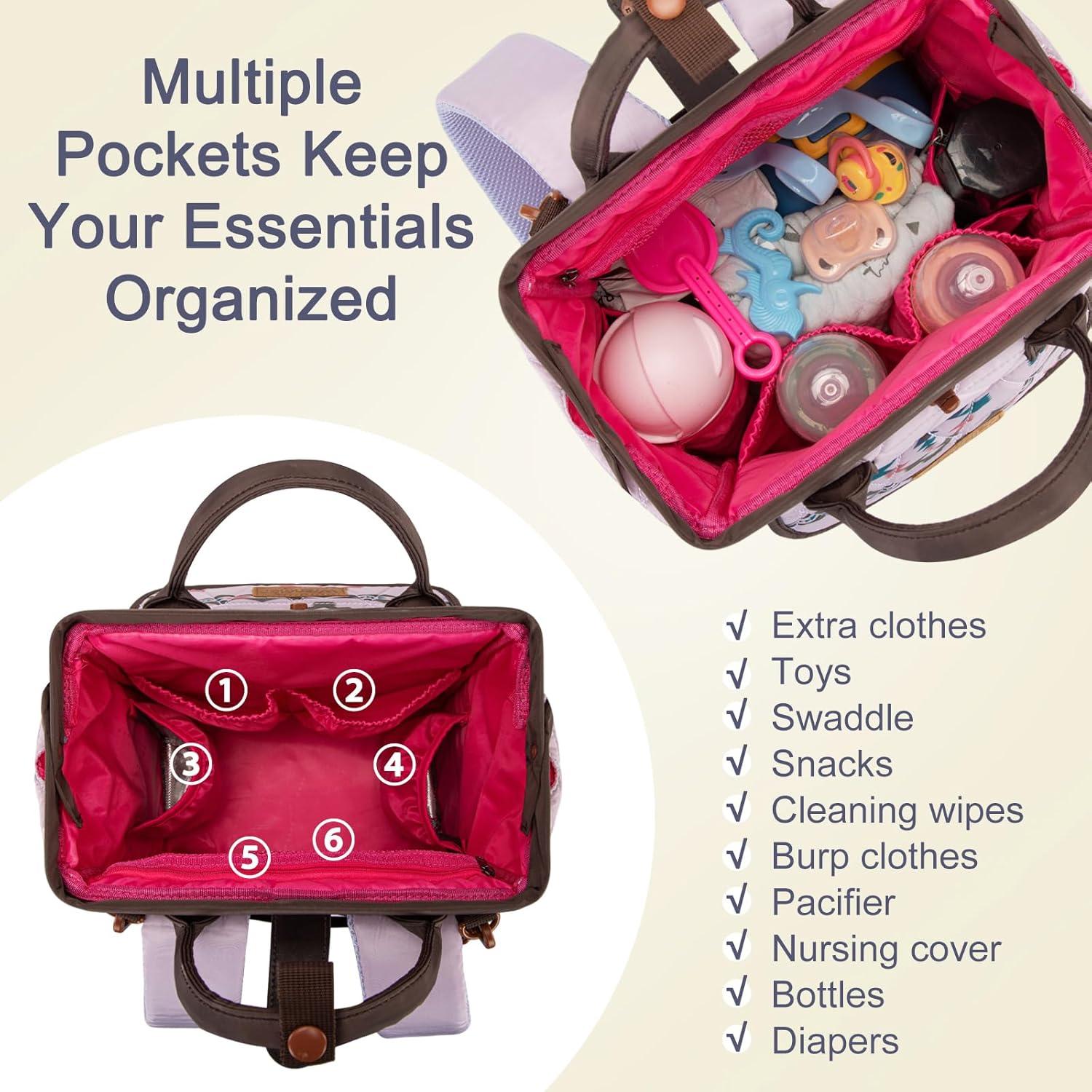 imageMontana West Wrangler Diaper Bag Backpack Baby Essentials Bag Quilted Travel Backpacks with Insulated Pockets Portable Changing Pad Stroller Straps Pacifier CaseAztec Purple