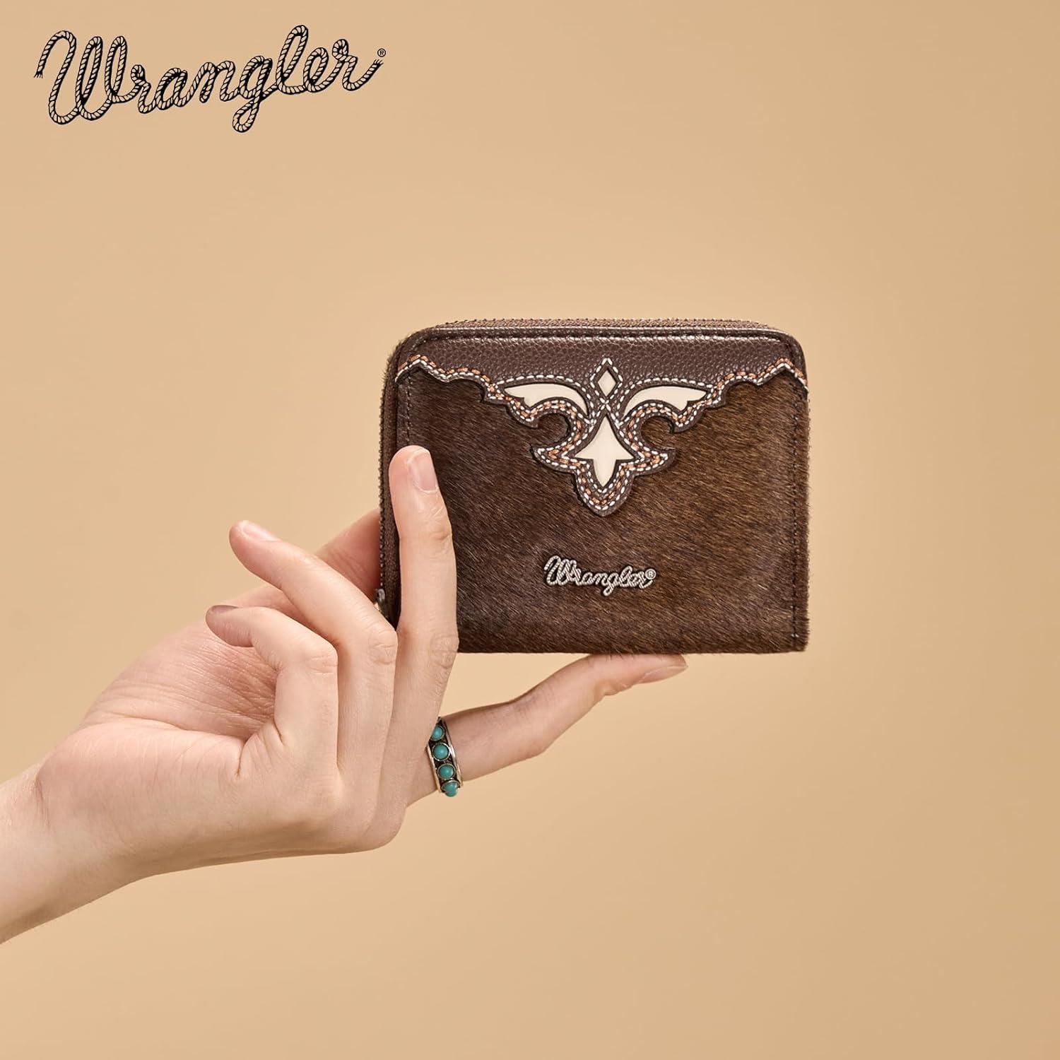 imageMontana West Wrangler Tooled Womens Wallet Small Credit Card Holder Slim Thin Money Organizer WG322W089TQCowhideCoffee
