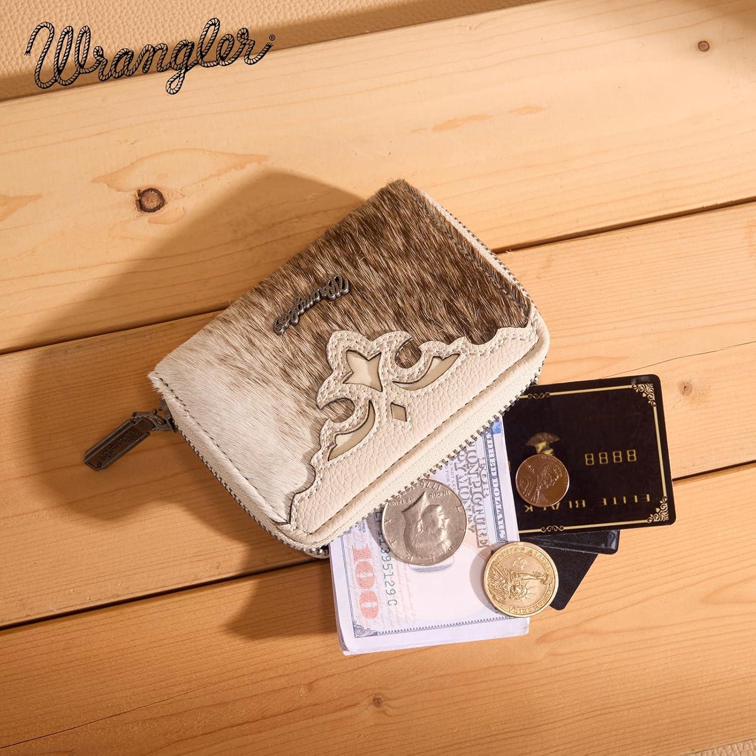 imageMontana West Wrangler Tooled Womens Wallet Small Credit Card Holder Slim Thin Money Organizer WG322W089TQCowhideTan