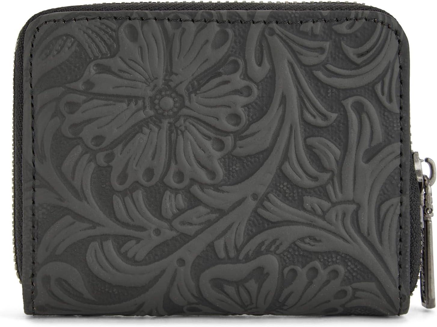imageMontana West Wrangler Tooled Womens Wallet Small Credit Card Holder Slim Thin Money Organizer WG322W089TQToolingBlack