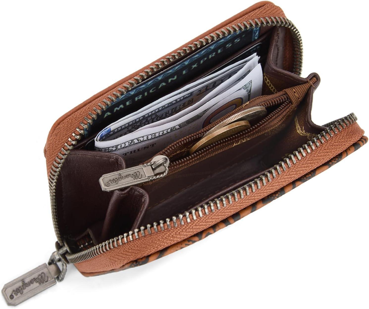 imageMontana West Wrangler Tooled Womens Wallet Small Credit Card Holder Slim Thin Money Organizer WG322W089TQToolingBrown