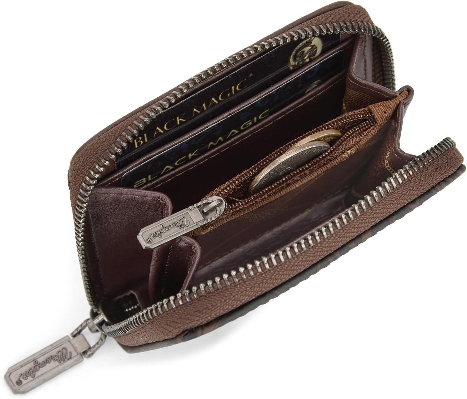 imageMontana West Wrangler Tooled Womens Wallet Small Credit Card Holder Slim Thin Money Organizer WG322W089TQToolingCoffee