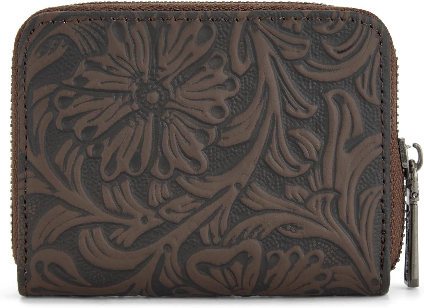 imageMontana West Wrangler Tooled Womens Wallet Small Credit Card Holder Slim Thin Money Organizer WG322W089TQToolingCoffee