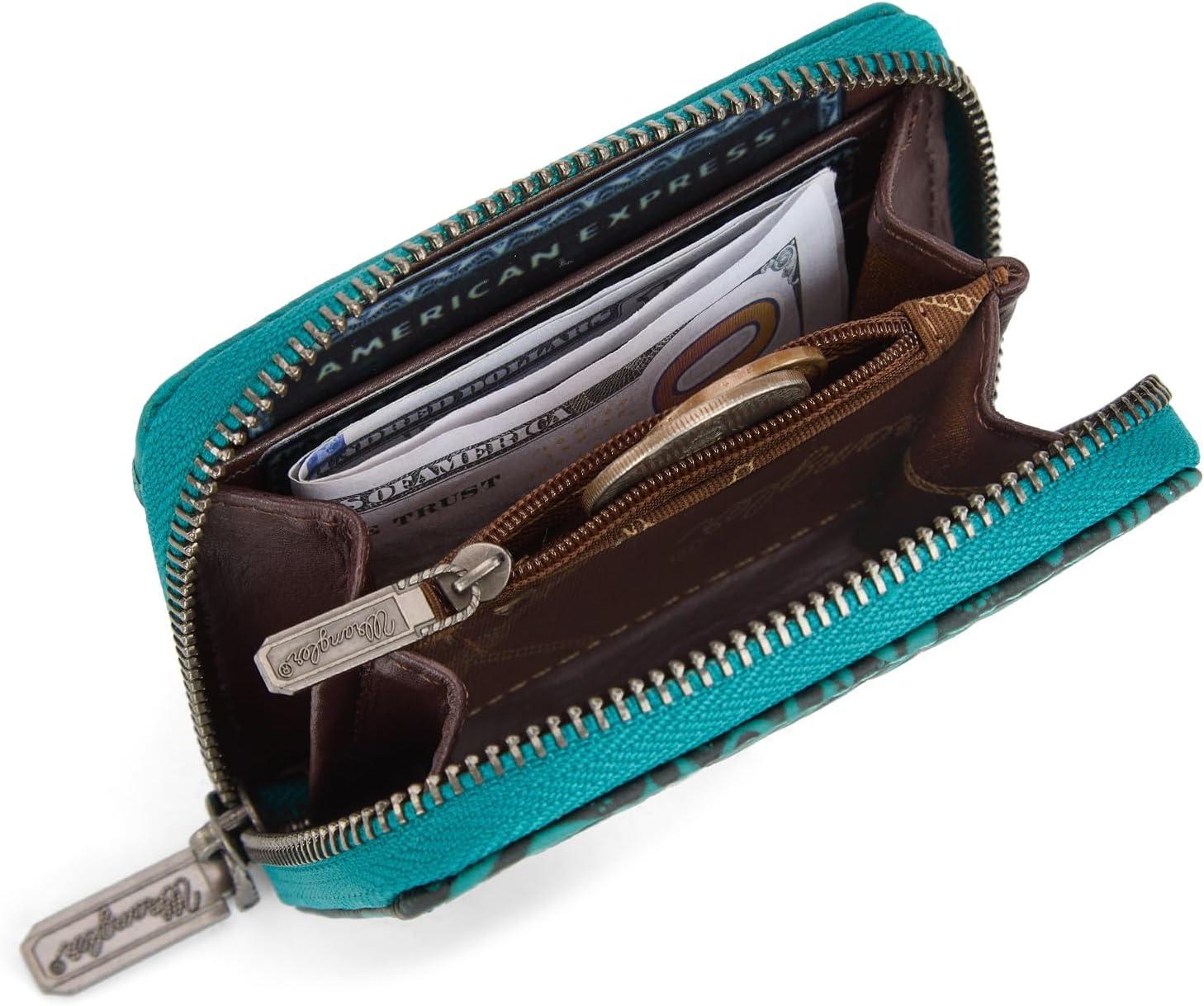 imageMontana West Wrangler Tooled Womens Wallet Small Credit Card Holder Slim Thin Money Organizer WG322W089TQToolingTurquoise