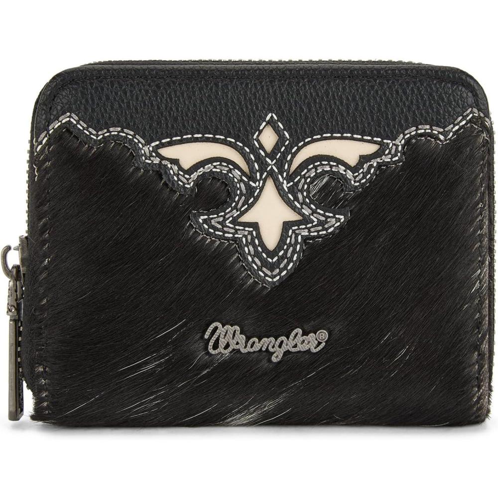 imageMontana West Wrangler Tooled Womens Wallet Small Credit Card Holder Slim Thin Money Organizer WG322W089TQCowhideBlack