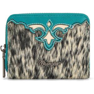 Montana West Wrangler Tooled Womens Wallet Small Credit Card Holder Slim Thin Money Organizer WG322-W089TQ(Cowhide-Turquoise)