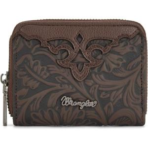 Montana West Wrangler Tooled Womens Wallet Small Credit Card Holder Slim Thin Money Organizer WG322-W089TQ(Tooling-Coffee)