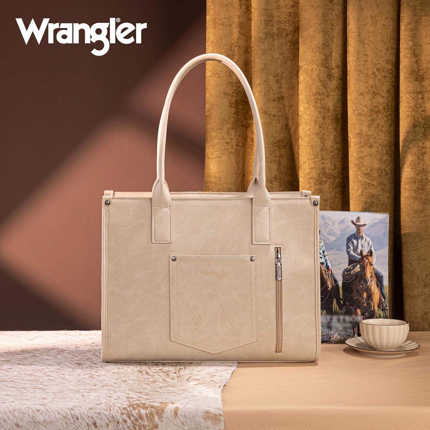 imageMontana West Wrangler Aztec Tote Bag for Women Western Shoulder Purse Top Handle HandbagL Beige