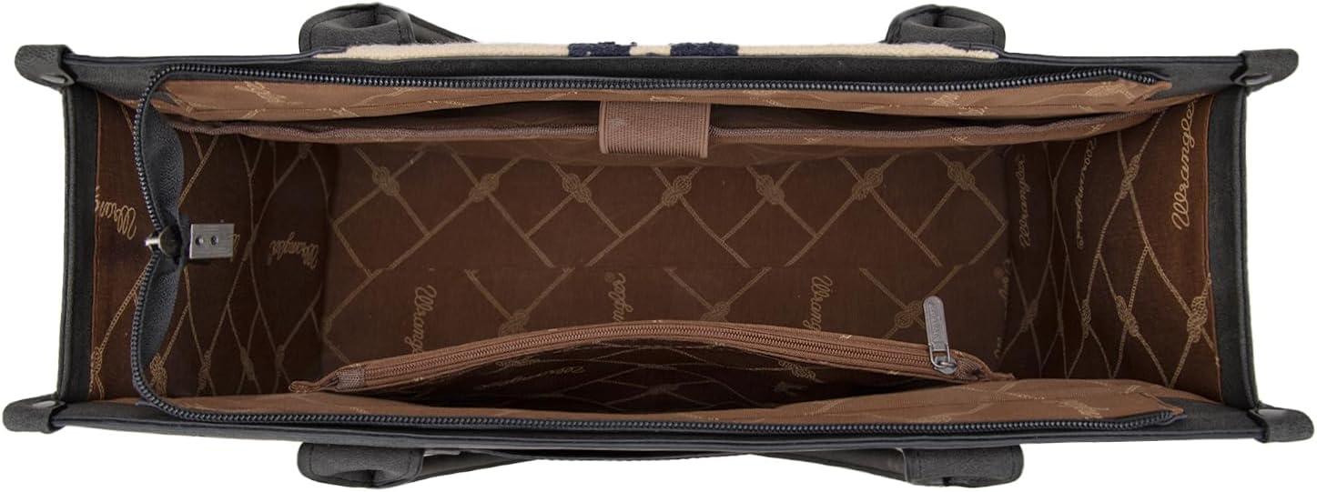 imageMontana West Wrangler Aztec Tote Bag for Women Western Shoulder Purse Top Handle HandbagL Black