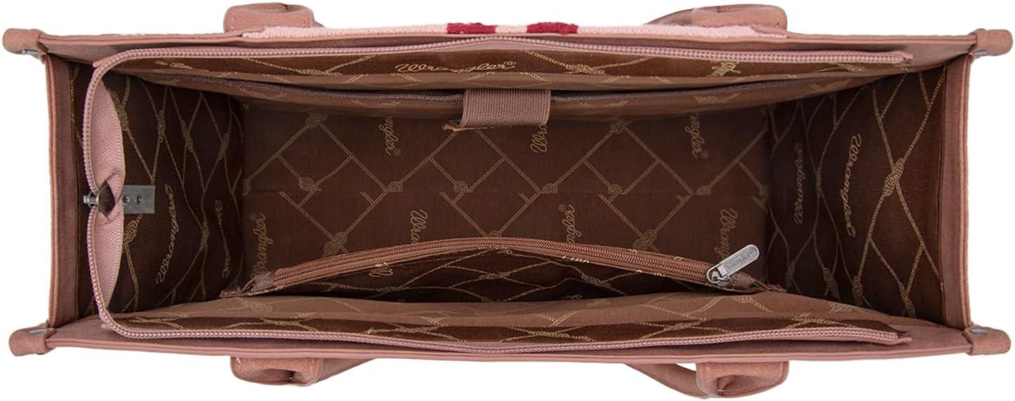 imageMontana West Wrangler Aztec Tote Bag for Women Western Shoulder Purse Top Handle HandbagL Deep Pink