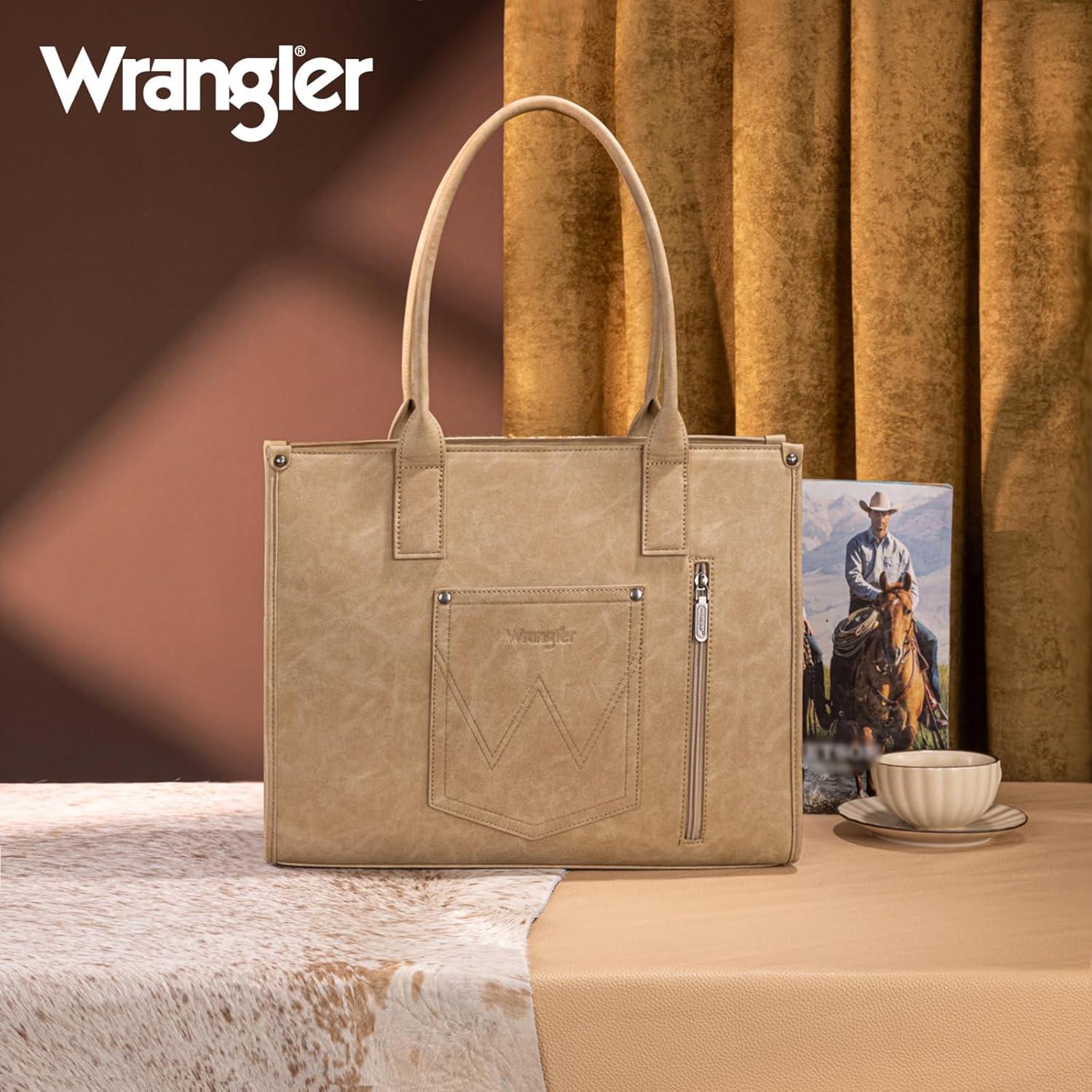 imageMontana West Wrangler Aztec Tote Bag for Women Western Shoulder Purse Top Handle HandbagL Tan