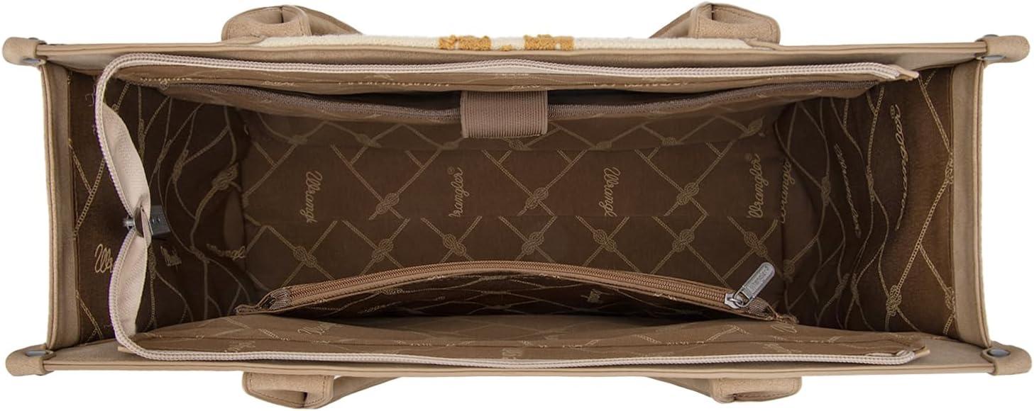 imageMontana West Wrangler Aztec Tote Bag for Women Western Shoulder Purse Top Handle HandbagL Tan