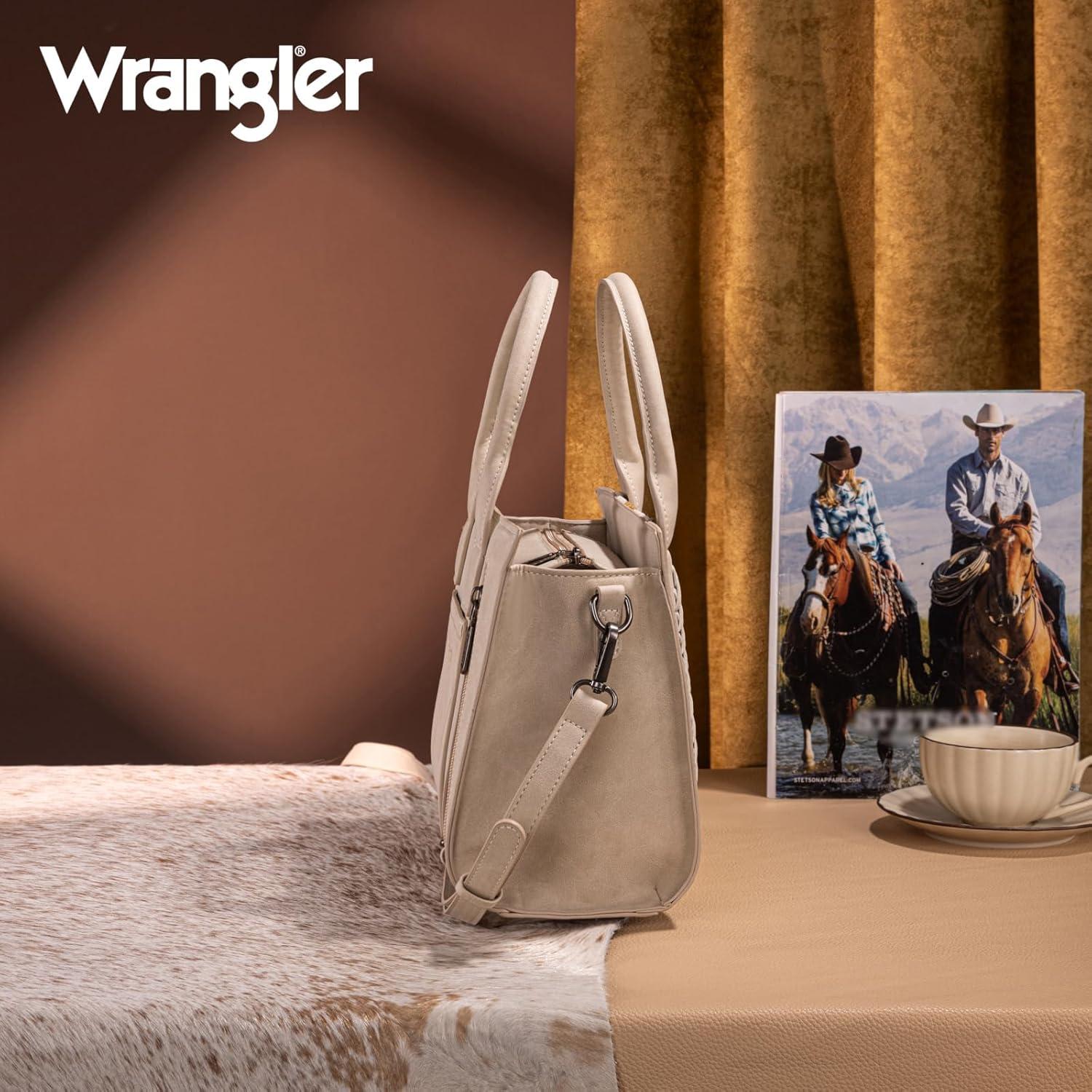 imageMontana West Wrangler Aztec Tote Bag for Women Western Shoulder Purse Top Handle HandbagM Beige