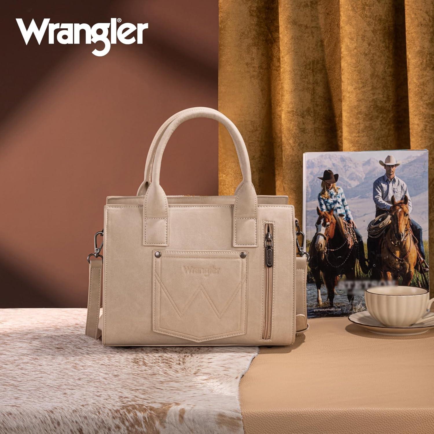 imageMontana West Wrangler Aztec Tote Bag for Women Western Shoulder Purse Top Handle HandbagM Beige