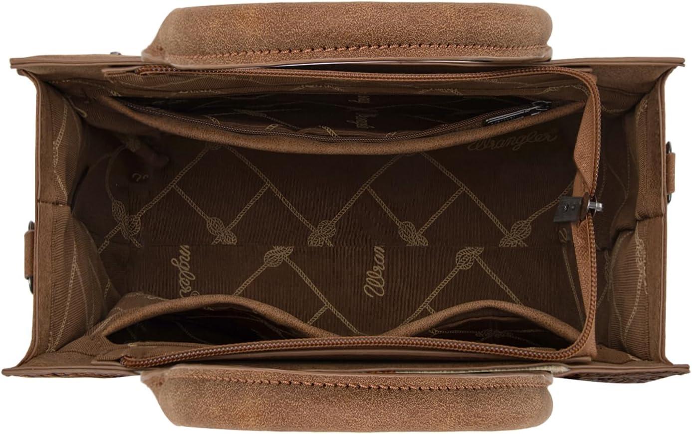 imageMontana West Wrangler Aztec Tote Bag for Women Western Shoulder Purse Top Handle HandbagM Brown