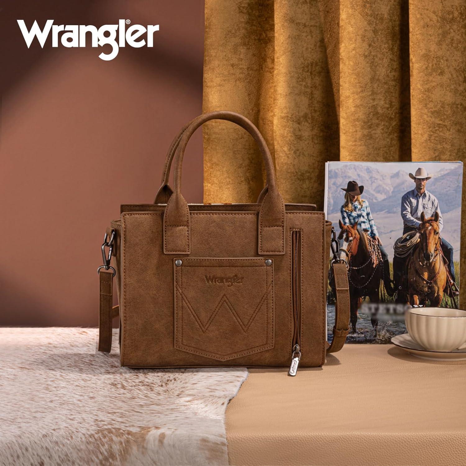 imageMontana West Wrangler Aztec Tote Bag for Women Western Shoulder Purse Top Handle HandbagM Brown
