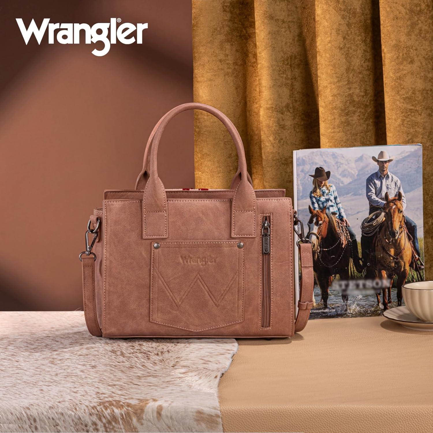 imageMontana West Wrangler Aztec Tote Bag for Women Western Shoulder Purse Top Handle HandbagM Deep Pink