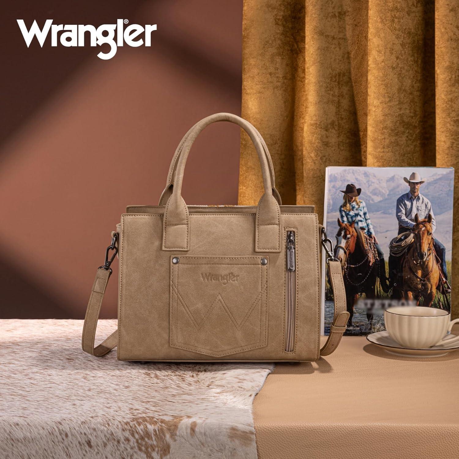 imageMontana West Wrangler Aztec Tote Bag for Women Western Shoulder Purse Top Handle HandbagM Tan