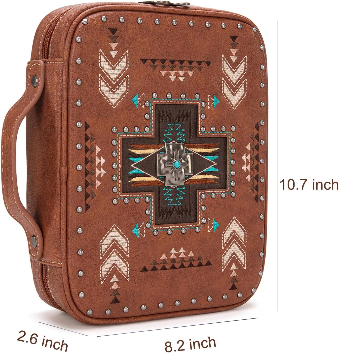 imageMontana West Western Style Embroidered Bible Covers for Women Men Book Carrying Case Church Bag Outdoor Bible ProtectiveBoho Style