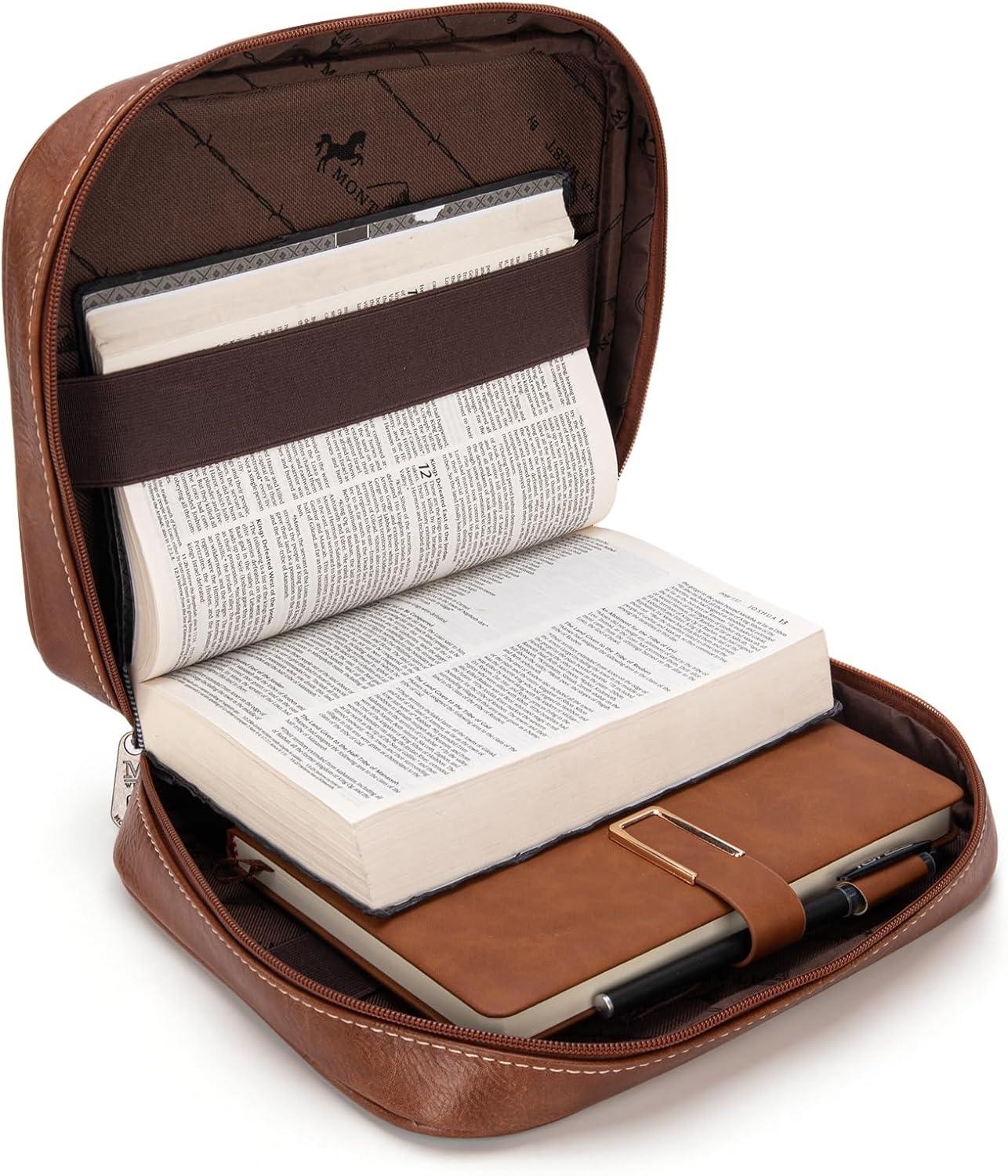 imageMontana West Western Style Embroidered Bible Covers for Women Men Book Carrying Case Church Bag Outdoor Bible ProtectiveBrown Leather Print