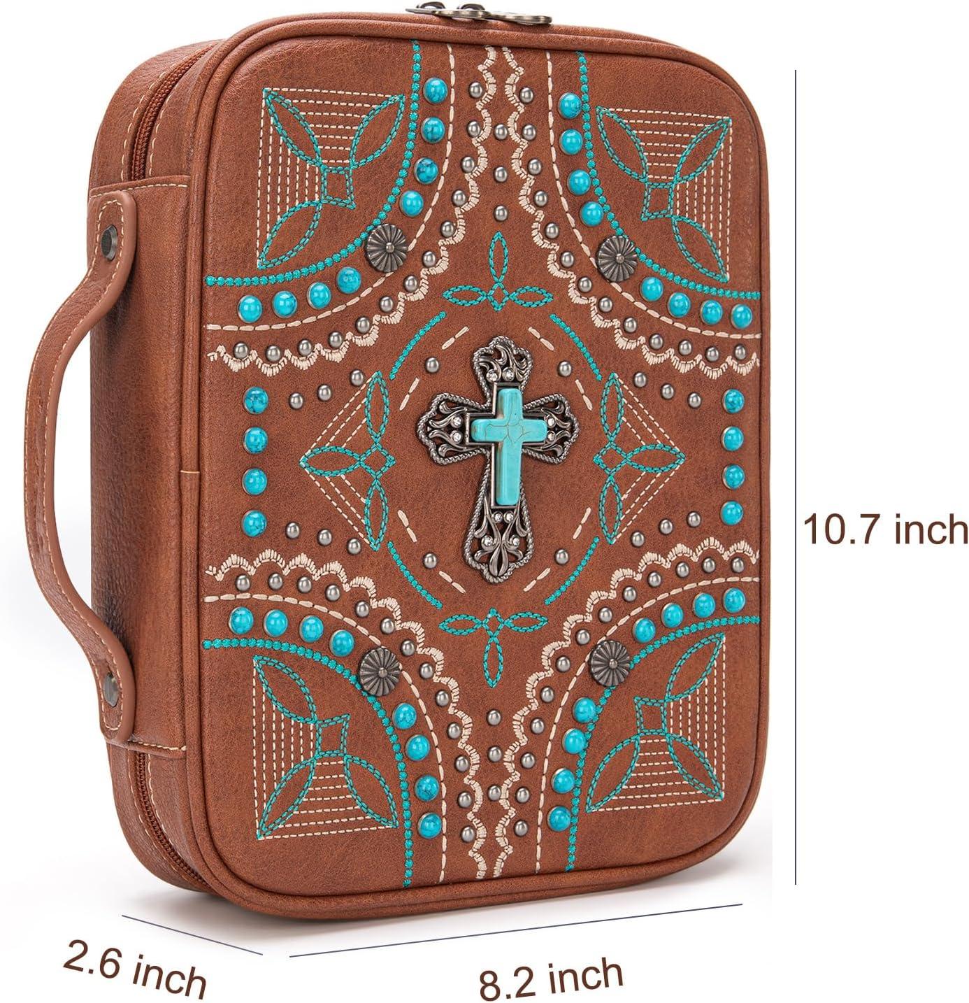 imageMontana West Western Style Embroidered Bible Covers for Women Men Book Carrying Case Church Bag Outdoor Bible ProtectiveElegant Style