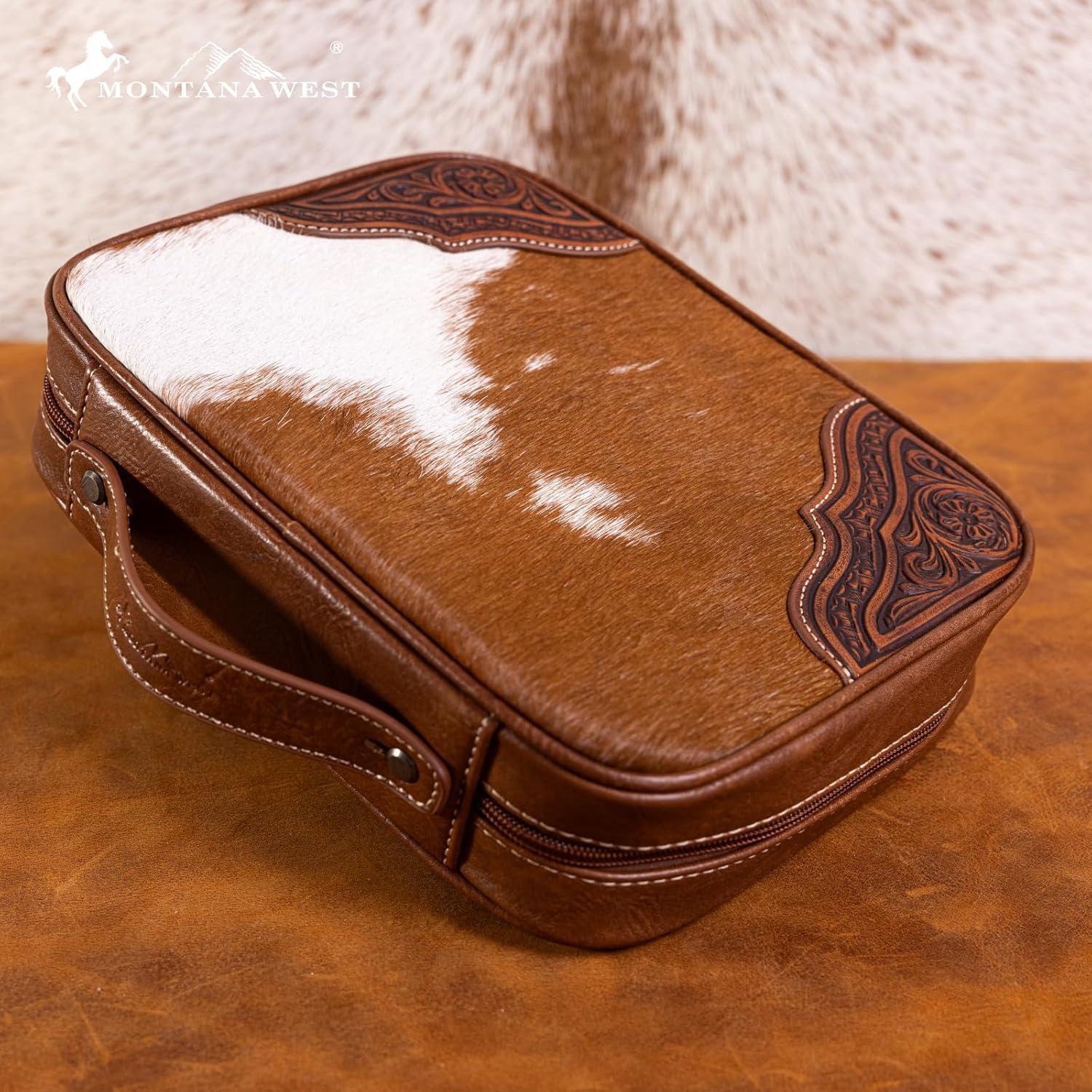 imageMontana West Western Style Embroidered Bible Covers for Women Men Book Carrying Case Church Bag Outdoor Bible ProtectiveHorsehair Brown