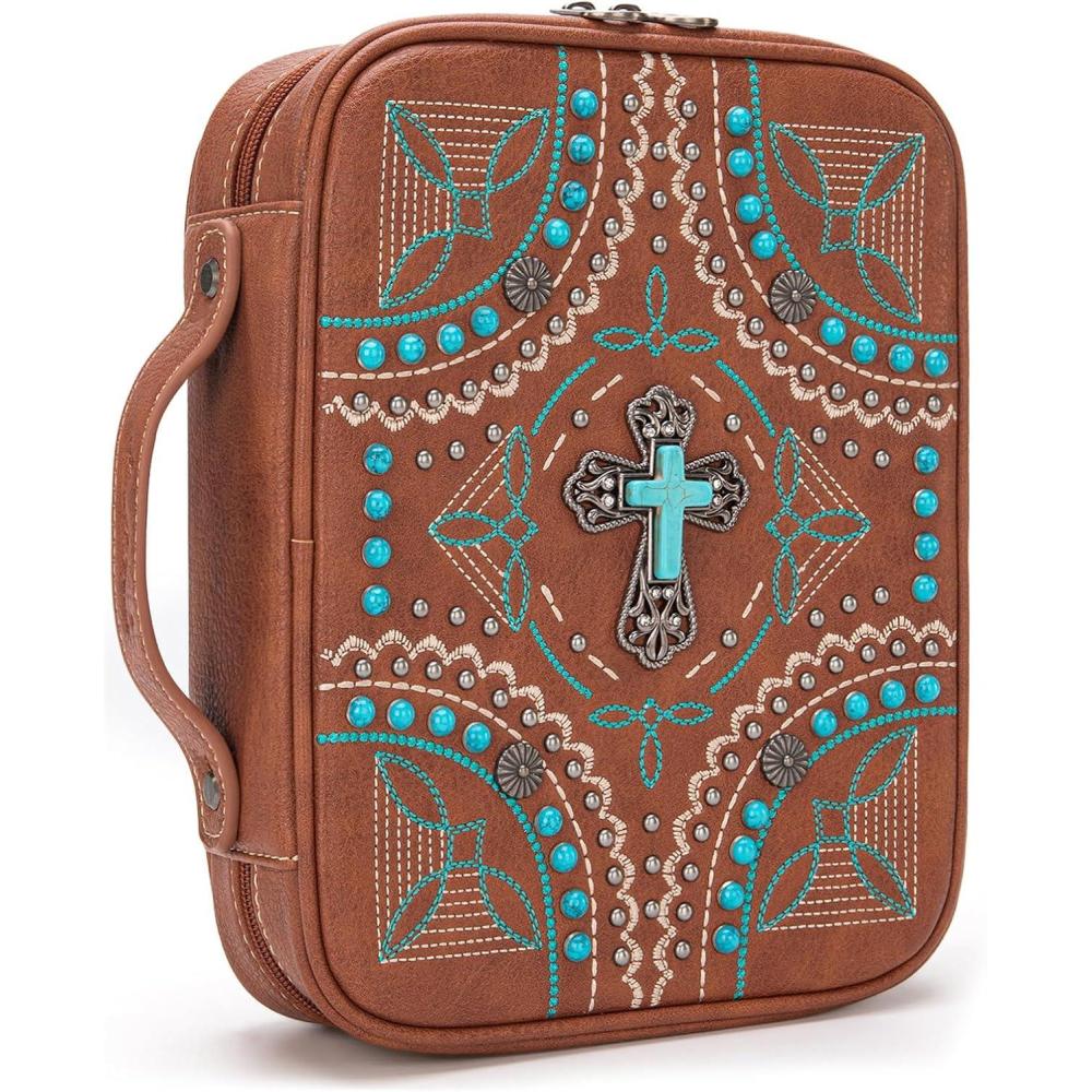 imageMontana West Western Style Embroidered Bible Covers for Women Men Book Carrying Case Church Bag Outdoor Bible ProtectiveElegant Style